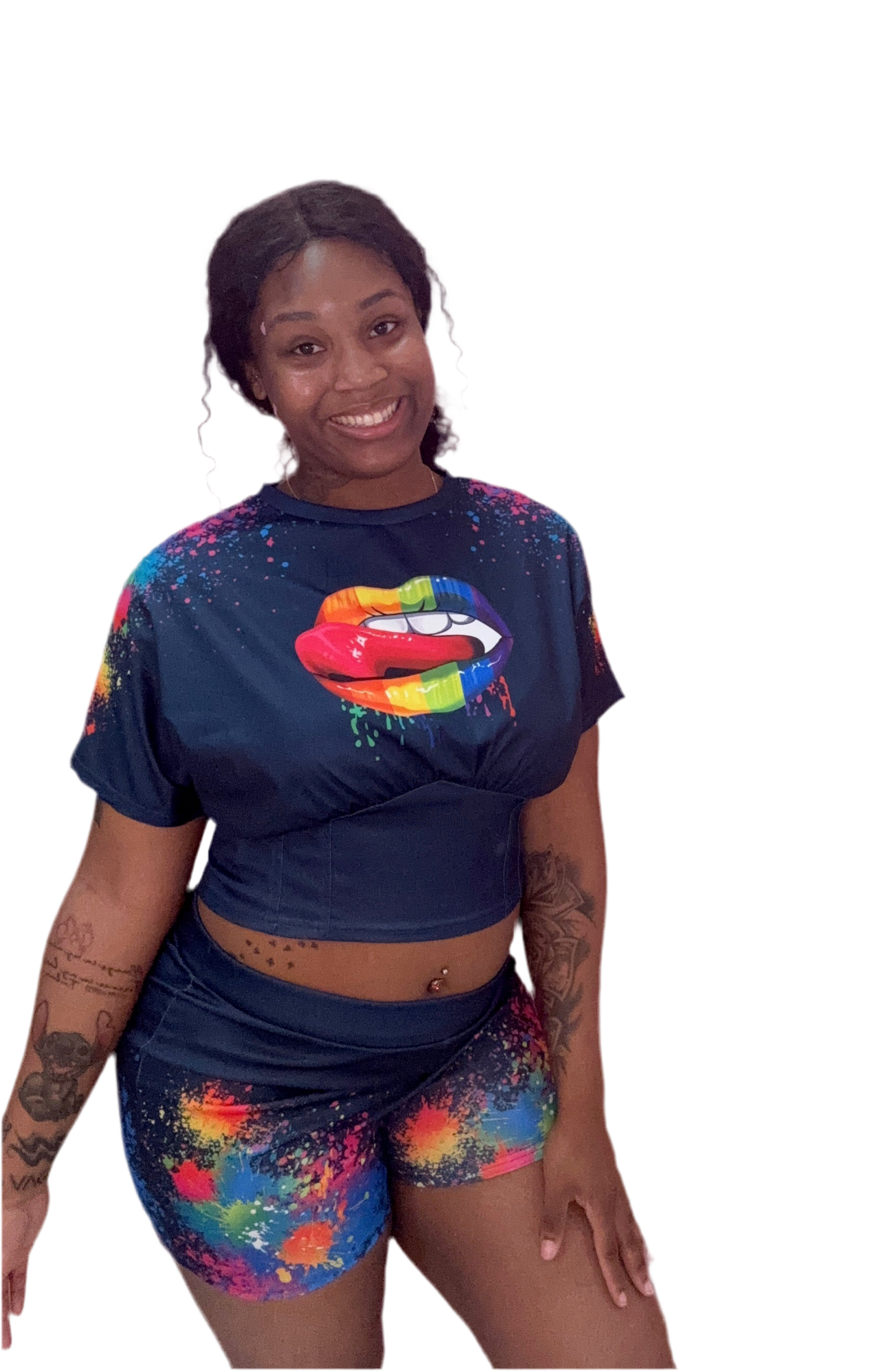 “Slick” Graphic Short Pants Sets